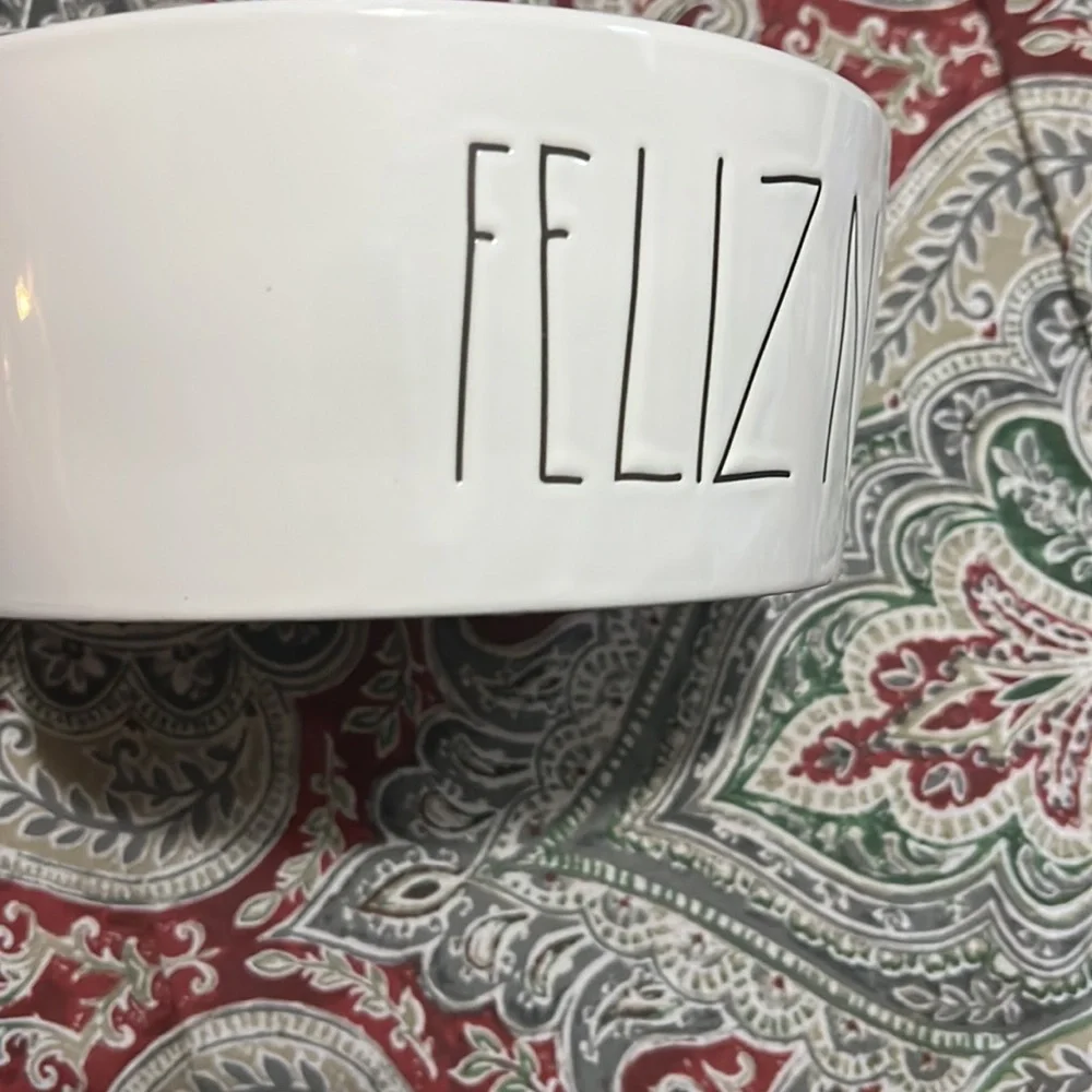 Rae Dunn Holiday dog bowl